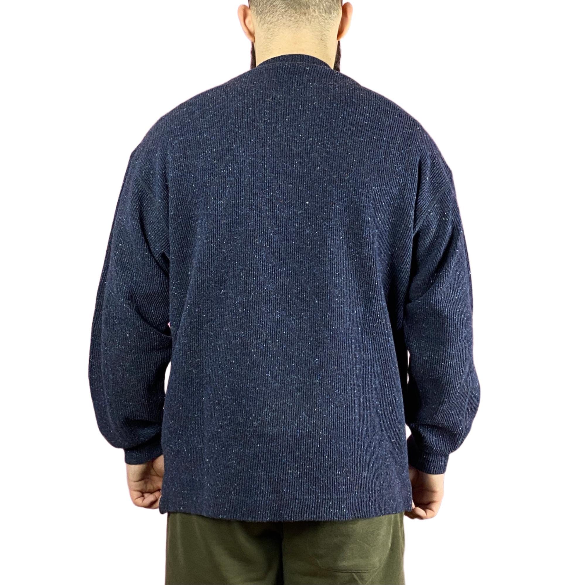 90s Valentino Jeans Vintage Men's Sweater - L Navy Blue Wool Blend