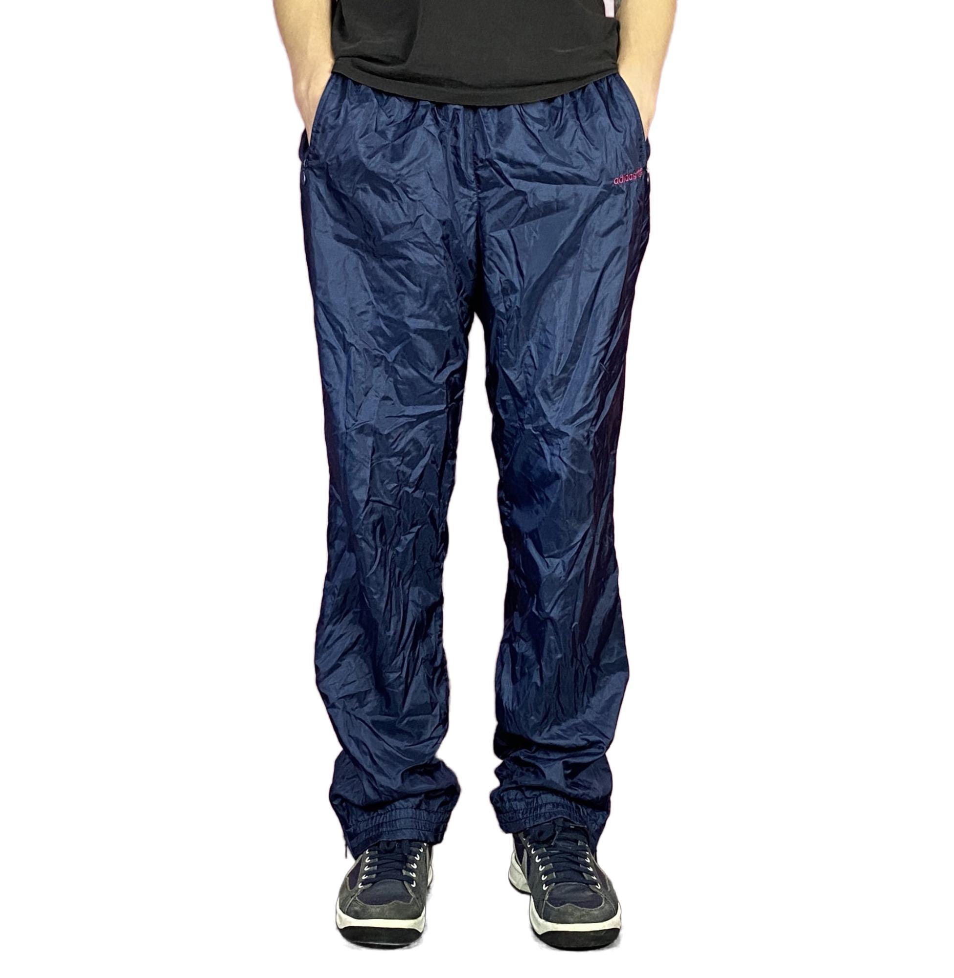 90s Adidas Vintage Men's Track Pants - XL Navy Blue Nylon - Etsy