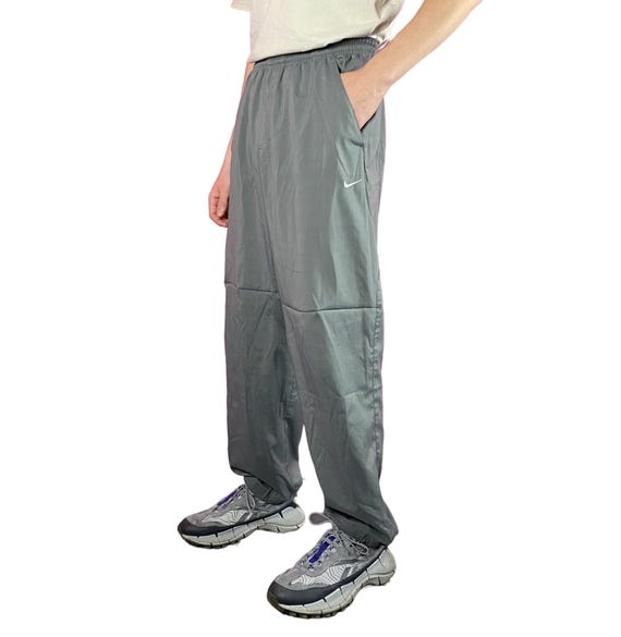 Y2K Nike Vintage Men's Track Pants - S Gray Polyester Blend - Etsy