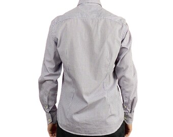 Chemise Balmain Homme Vintage à Carreaux - Taille M (3), Beige, Col Boutonné, Occasion Bon état