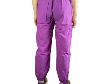 90s Vintage Men's Side Tape Track Pants - M Purple Nylon - Etsy