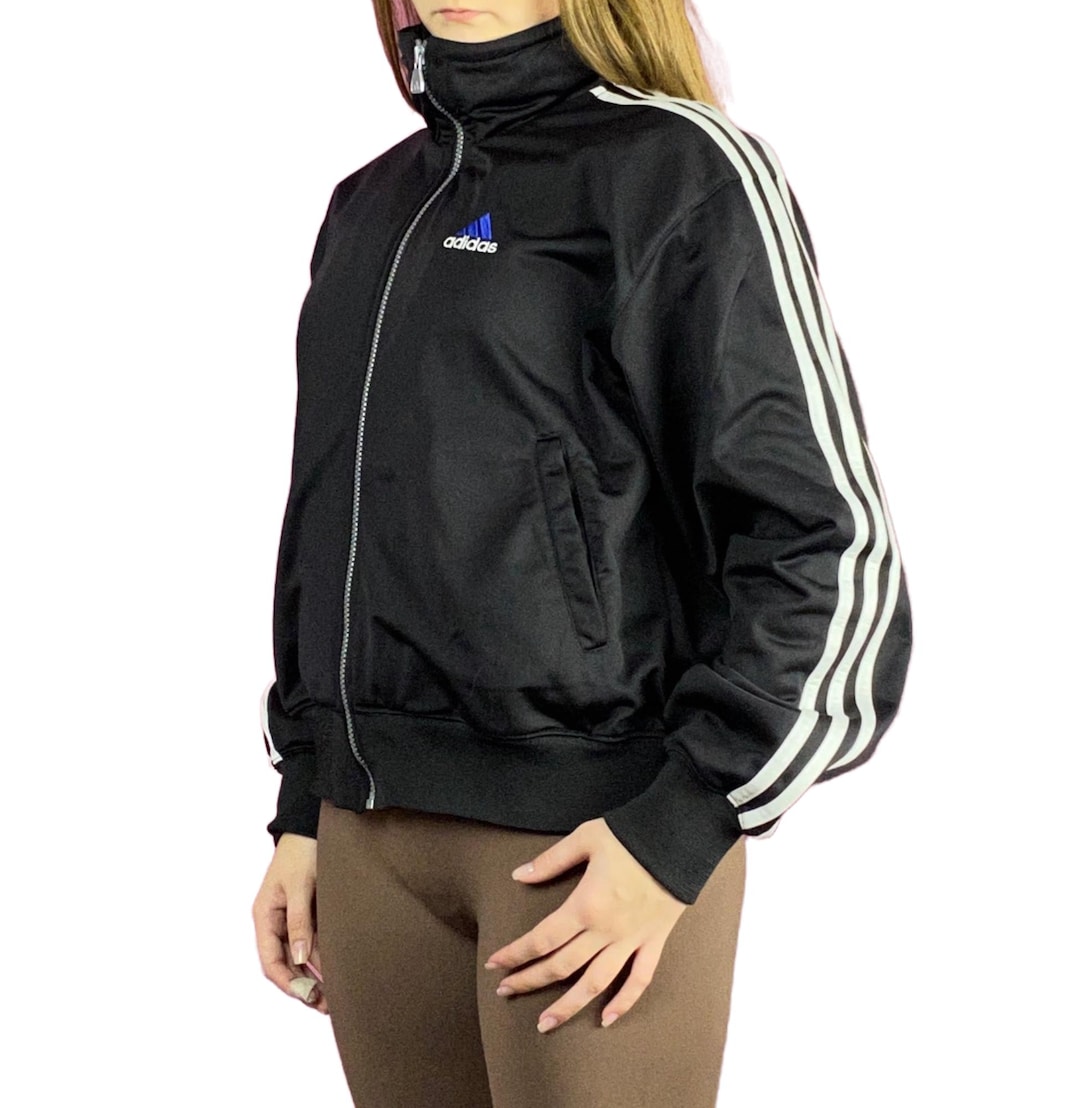Adidas Vintage Women's Track Jacket - S Black Polyester - Etsy