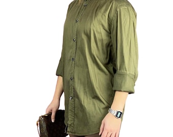Versace Collections Vintage Women's Shirt - M Green Cotton