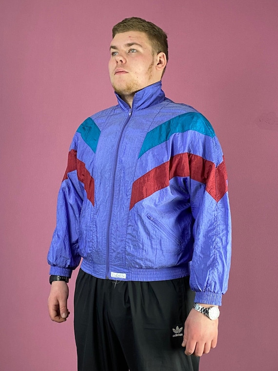 90s Flagship Vintage Men's Windbreaker Jacket - M Purple Nylon - Etsy