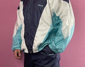 90s Adidas Originals Vintage Men's Nylon Tracksuit Set - M
