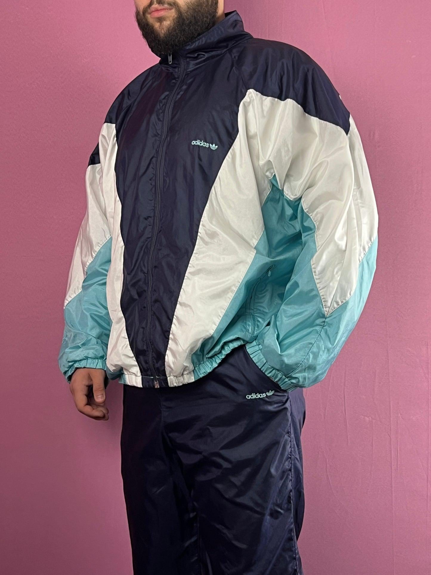 90s Adidas Originals Vintage Men's Nylon Tracksuit Set - M
