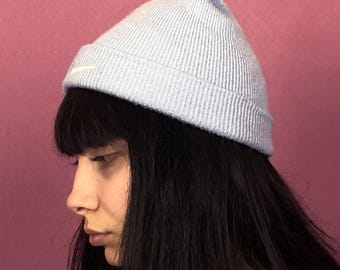 90s Nike Vintage Women's Beanie Hat - S Light Blue Acrylic