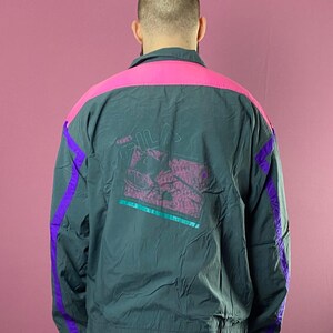 90s Fila Vintage Men's Windbreaker Jacket - XXL Gray Nylon image 3