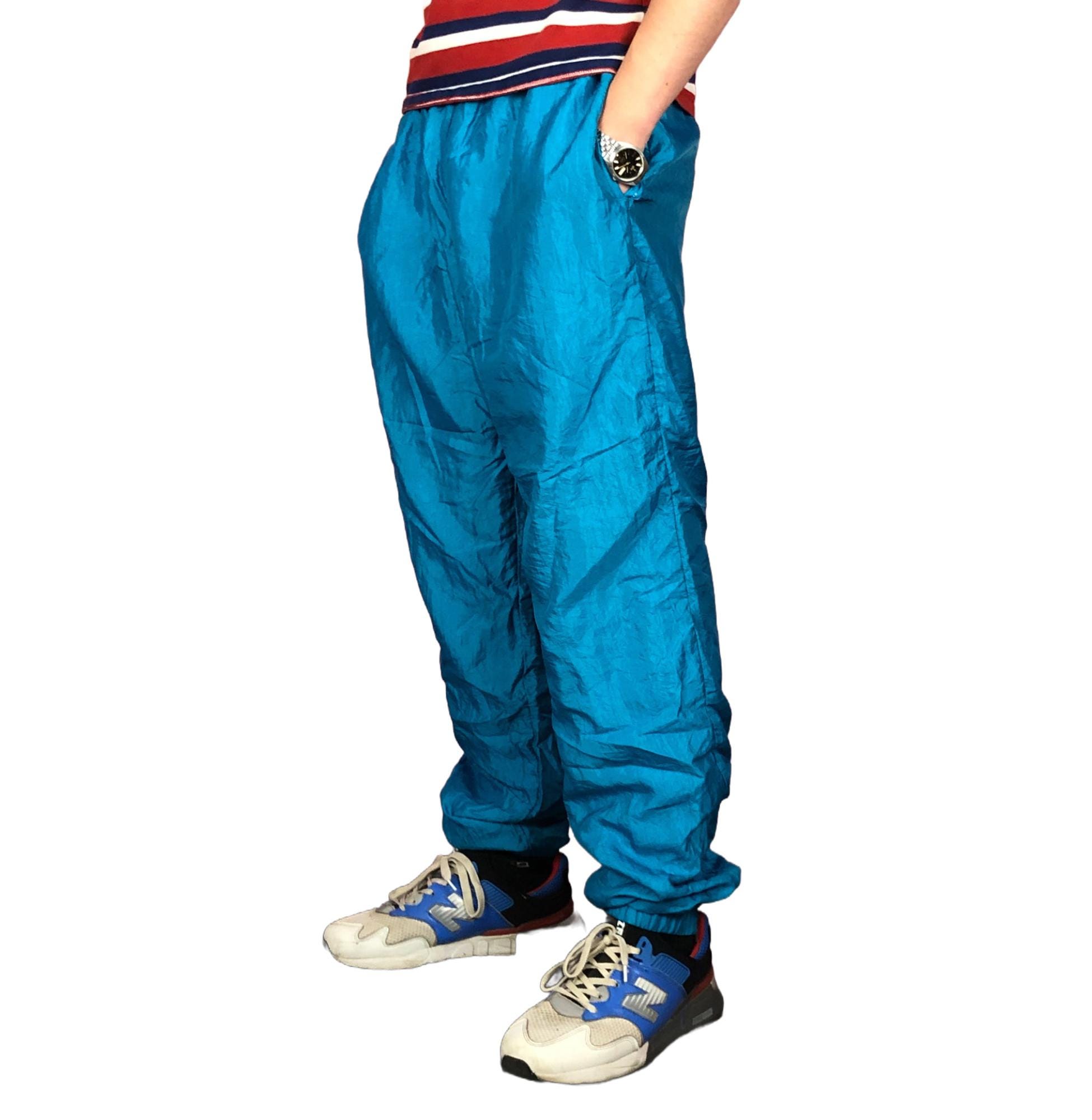 90s Sergio Tacchini Vintage Men's Track Pants - XL Blue Nylon