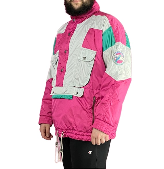 90s Kitex Vintage Men's Anorak Ski Jacket - M Pink Nylon - Etsy