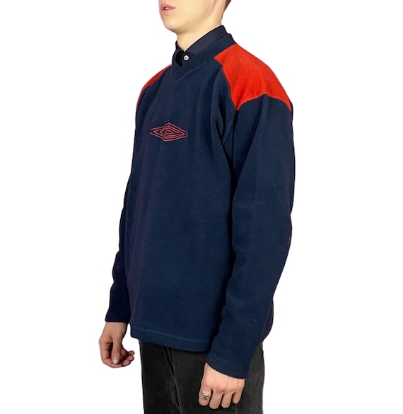 Umbro Vintage Men's Fleece Sweatshirt M Navy Blue Polyester