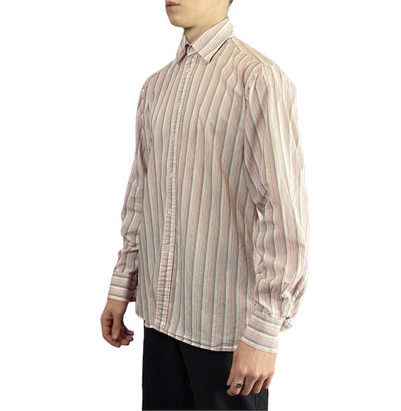 Yves Saint Laurent Vintage Men's Striped Shirt - M White