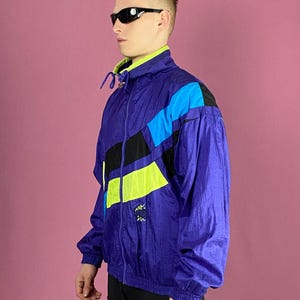 80s Puma Vintage Men&#39;s Jacket - M Blue Nylon