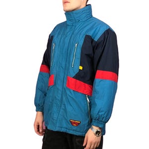 90s Etirel Vintage Men&#39;s Ski Jacket - M Navy Blue Nylon