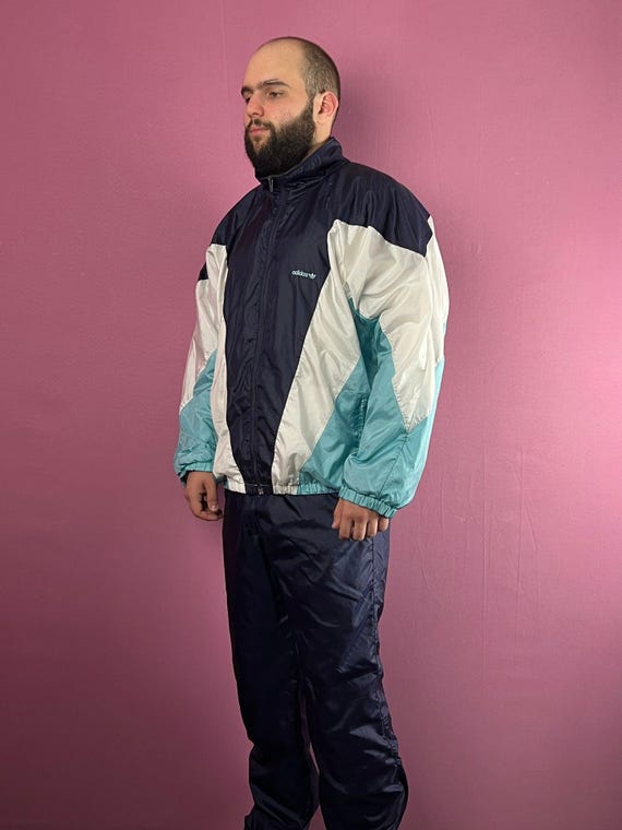 90s Adidas Originals Vintage Men's Nylon Tracksuit Set - M