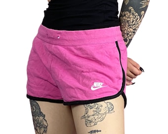Nike Vintage Women's Mini Sweat Shorts - M Pink Cotton Blend