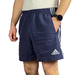 TriStripes Vintage Men&#39;s Sport Shorts - 32 Navy Blue Polyester