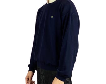Lacoste Vintage Men&#39;s Sweater - S Navy Blue Cotton Blend