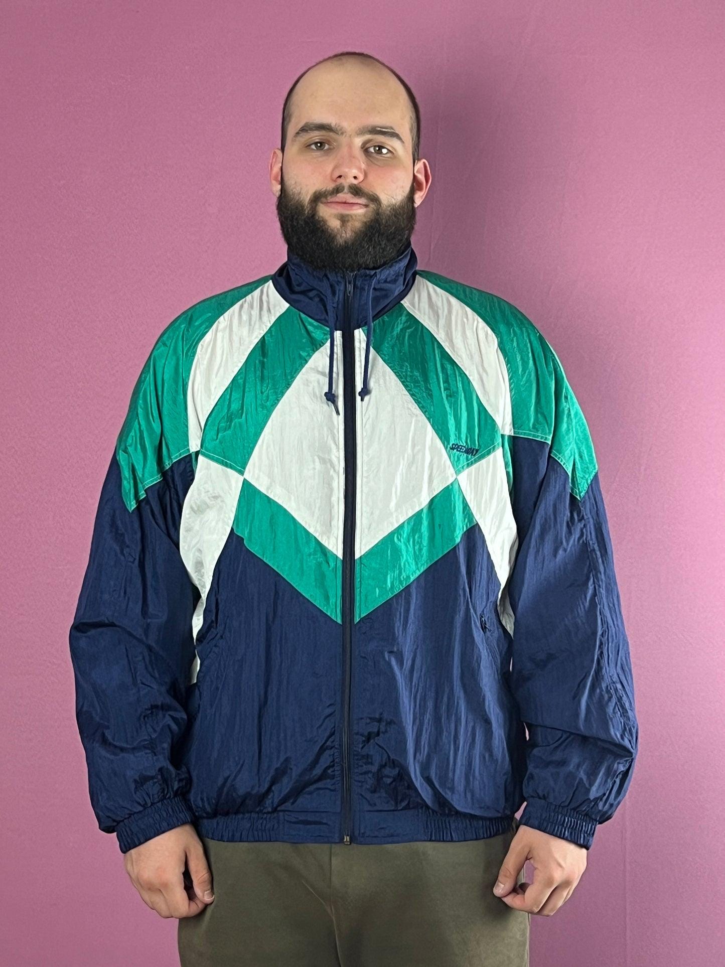 90s Speed Way Vintage Men's Color Block Windbreaker Jacket - L - Etsy