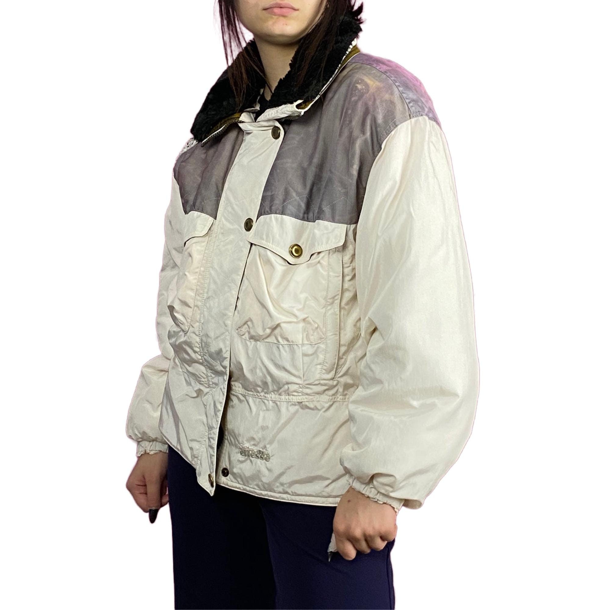 90s Ellesse Vintage Women's Ski Jacket - L White Nylon - Etsy