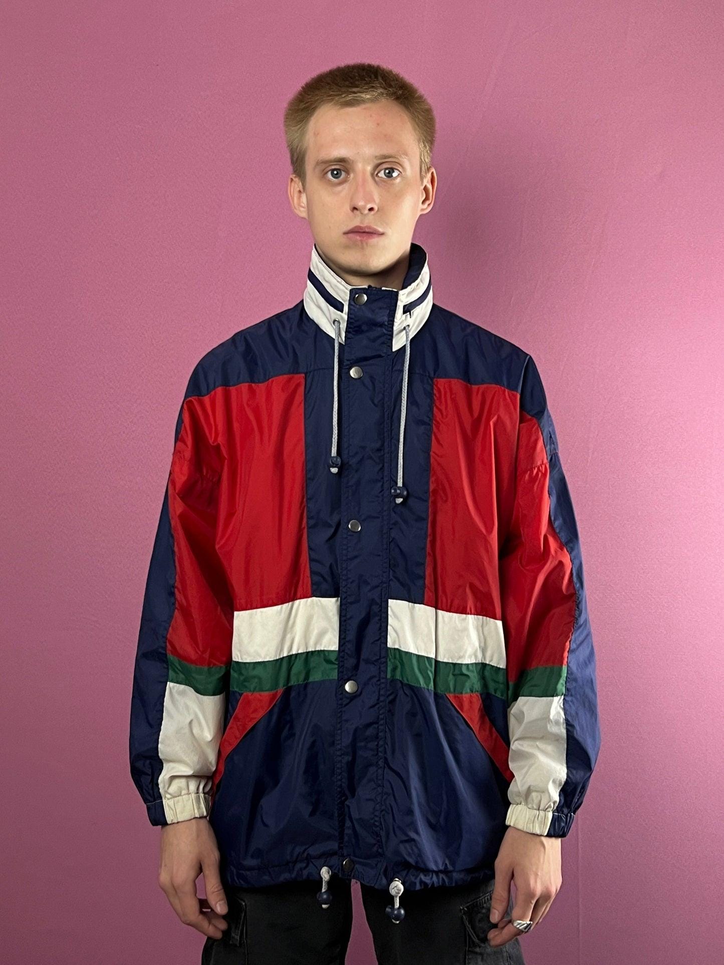 90s Vintage Men's Color Block Rain Jacket - S - Etsy