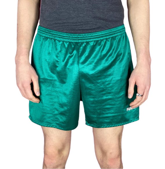 90s Puma Vintage Men's Track Shorts - L Green Polyester - Etsy