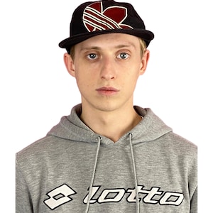 Adidas Vintage Embroidered Big Logo Fitted Cap - M Black Cotton