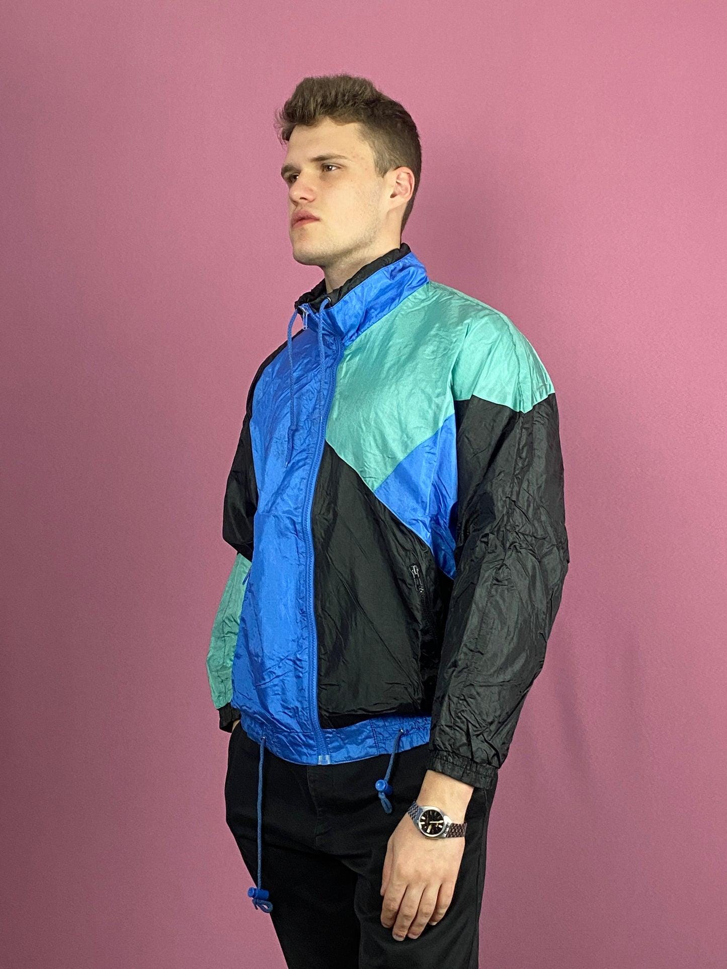 90s New Target Vintage Men's Windbreaker Jacket - M Black & Blue