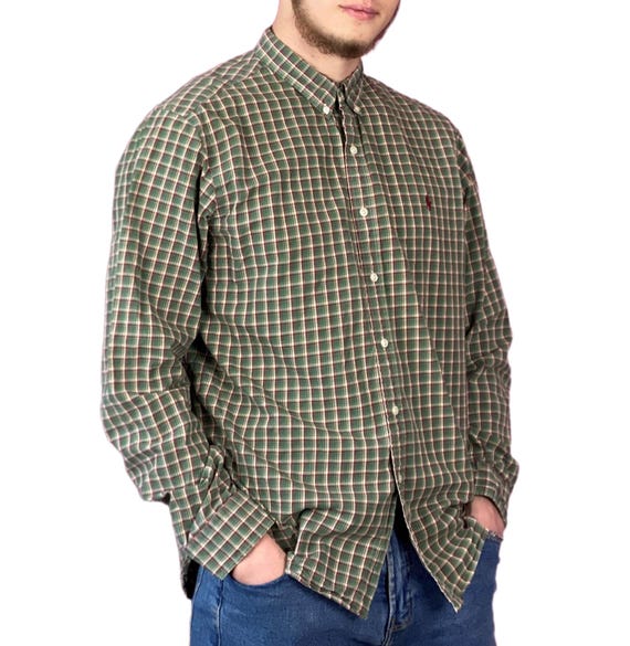 ポロ ラルフローレン ヴィンテージ メンズ チェック柄シャツ - XL