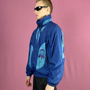 90s Silvy Vintage Men&#39;s Ski Jacket - M Blue Nylon