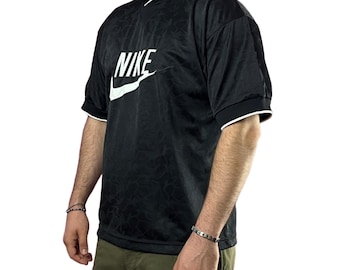 Camiseta masculina bordada Nike Premier Vintage dos anos 90 - L Preto Poliéster