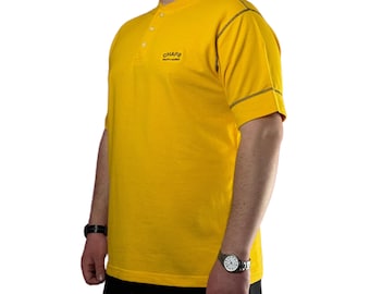 90s★ポロジーンズラルフローレン★スウェット★Vガゼット★イエロー/黄★3XL 90年代 チャップス ラルフローレン ヴィンテージ メンズ ポロシャツ