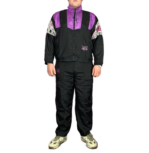 90年代ヴィンテージメンズトラックスーツセット - XL ブラックナイロン