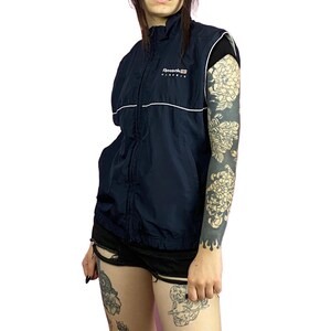 90s Reebok Vintage Women&#39;s Vest - L Navy Blue Polyester