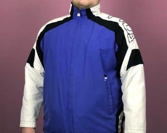 Fila Vintage Men's Windbreaker Jacket - XL Blue Polyester