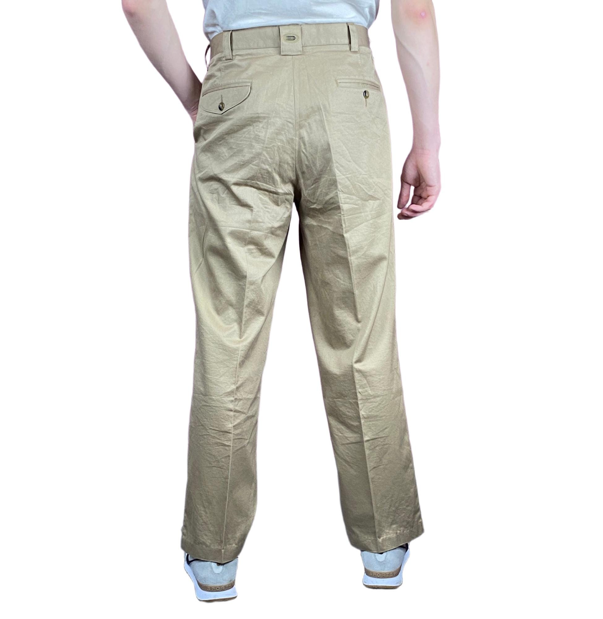 Dockers Vintage Men's Pleated Pants - 32 Khaki Cotton - Etsy