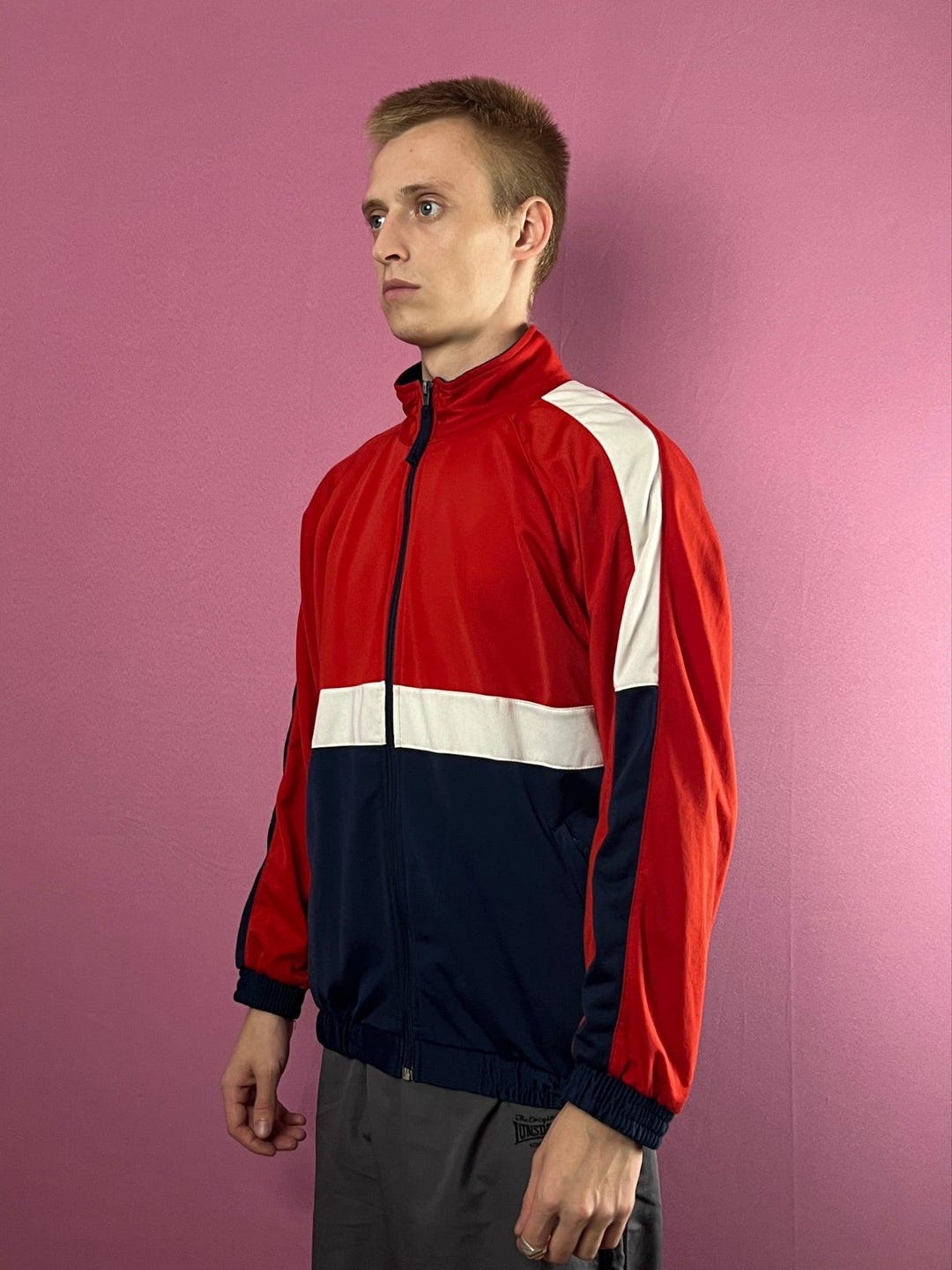 トップス Y2K 00s old  velor track jacket Y2K Evolution Vintage Men's Color Block Track Jacket - L - Etsy UK