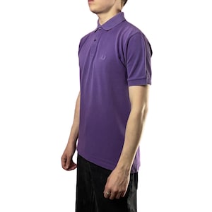 80s Fred Perry Vintage Men&#39;s Polo Shirt - S Purple Cotton