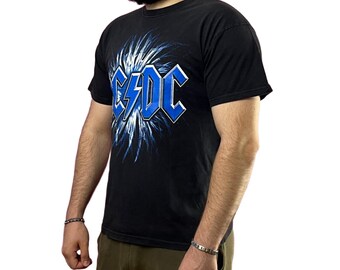 AC/DS Fruit of the Loom Vintage Men's Band T-Shirt - M Black Cotton