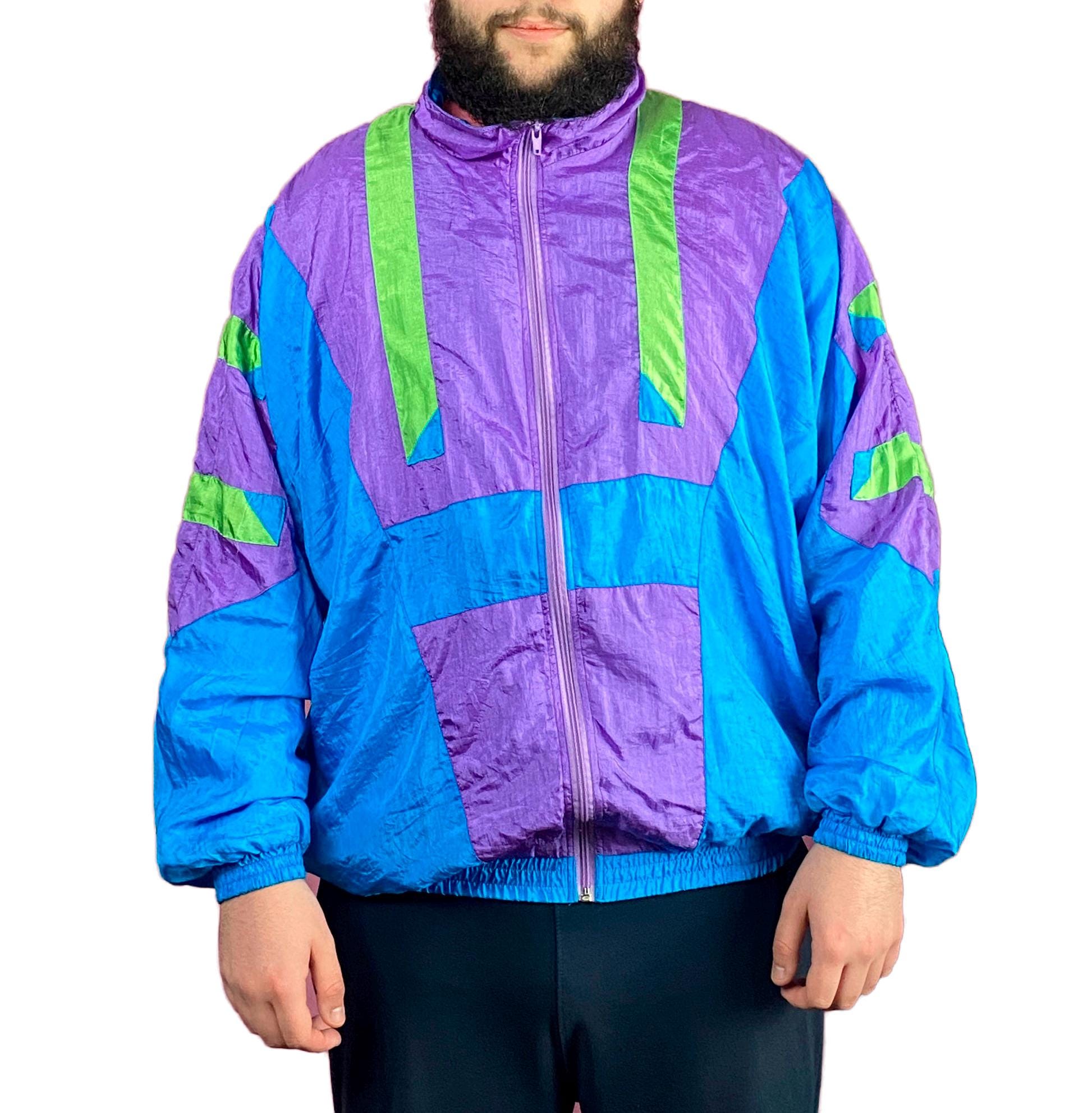 90s Vintage Men's Windbreaker Jacket - XL Multicolor Nylon 90s Vintage Men's Windbreaker Jacket - XL Multicolor Nylon