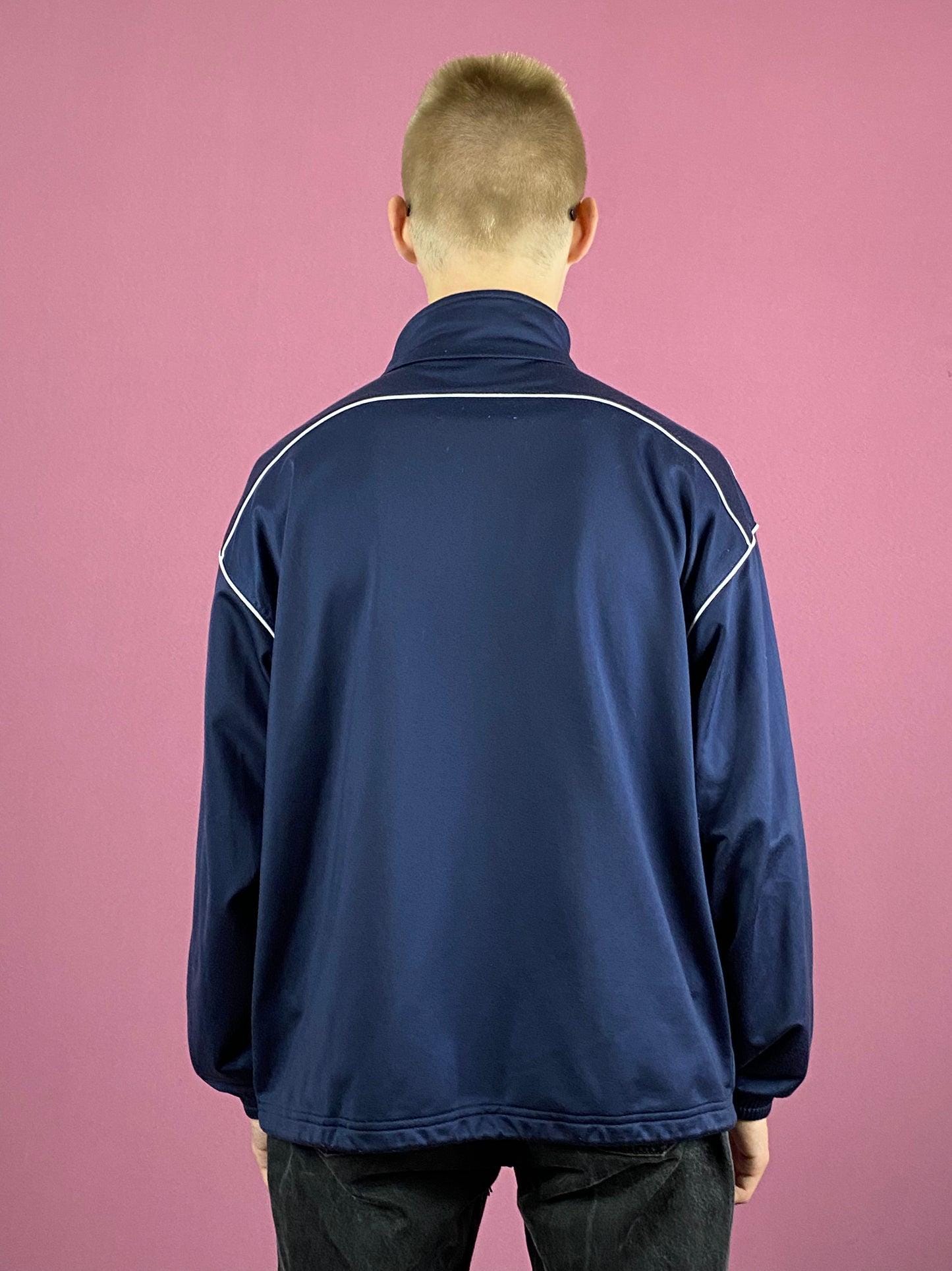 Reebok Vintage Men's Track Jacket - XS Navy Blue Polyester - Etsy