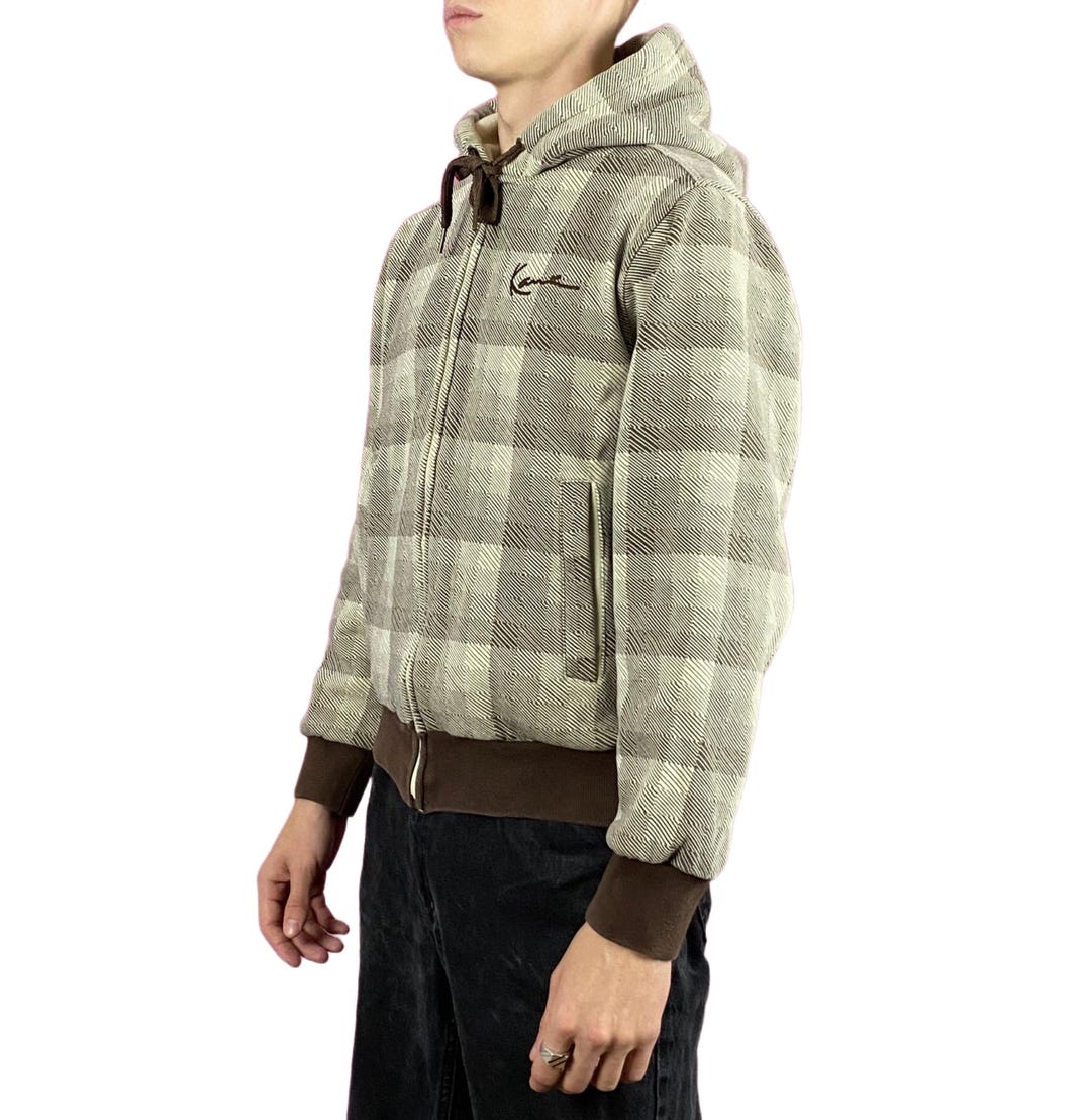 Karl Kani Vintage Men's Zip Hoodie - S Cream & Brown Cotton Blend