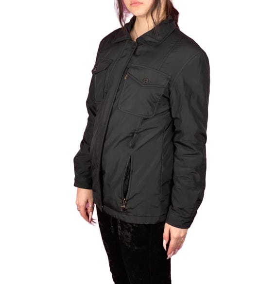 90s Thomas Burberry Vintage Women's Jacket - M Black Polyester