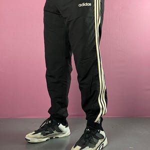 90s Adidas Vintage Men&#39;s Striped Track Pants - L