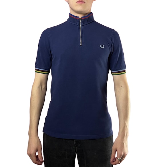 Fred Perry Bradley Wiggins Men's Cycling Quarter Zip Polo Shirt