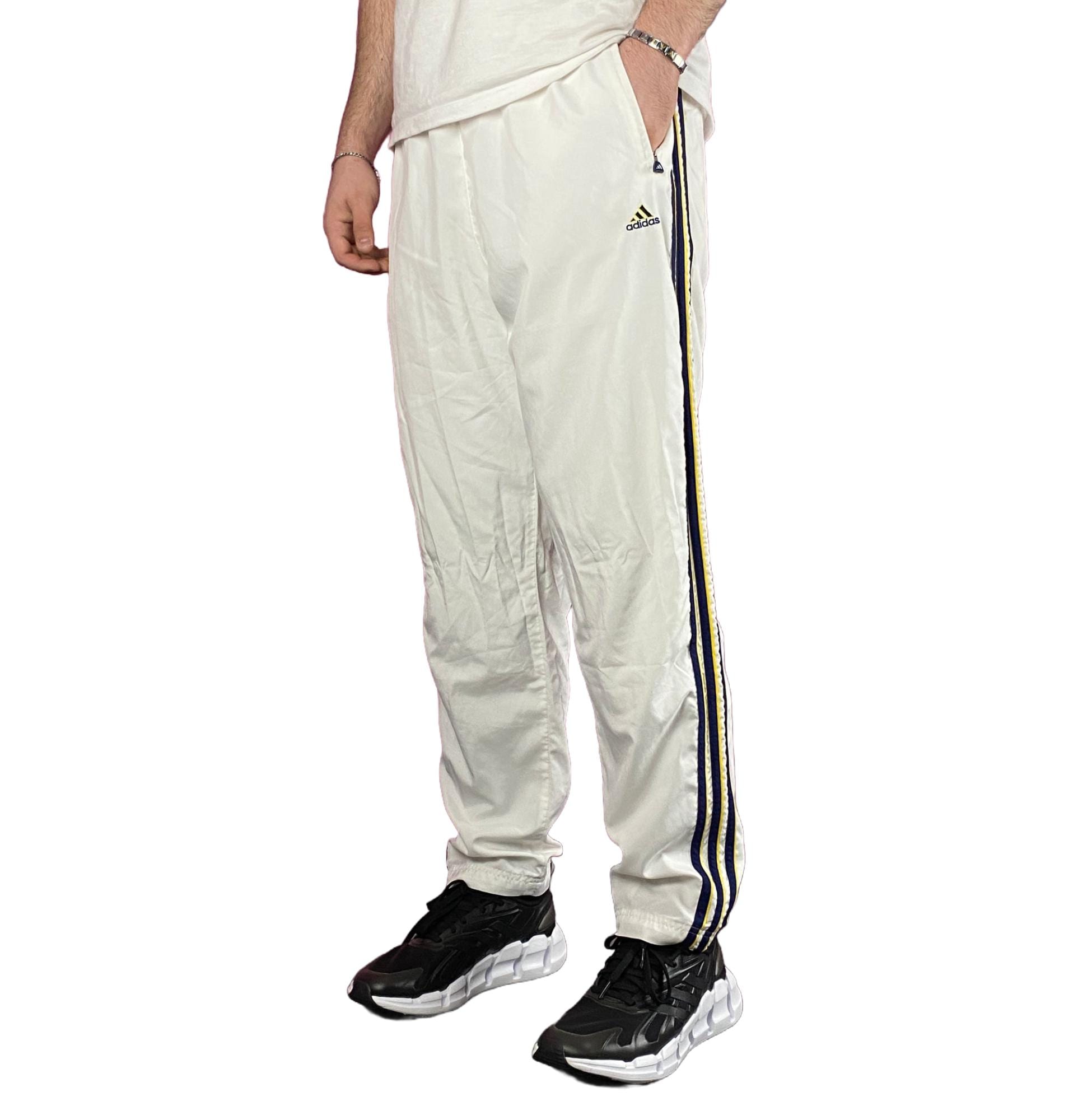 80s〜90s adidas white track pants Adidas Vintage Men's Track Pants - L White Polyester - Etsy