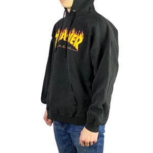 Thrasher Vintage Men&#39;s Hoodie - XL Black Cotton Blend