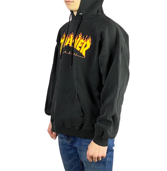 Sudadera Thrasher Negra Camisetas Thrasher Hombre Capucha Thrasher