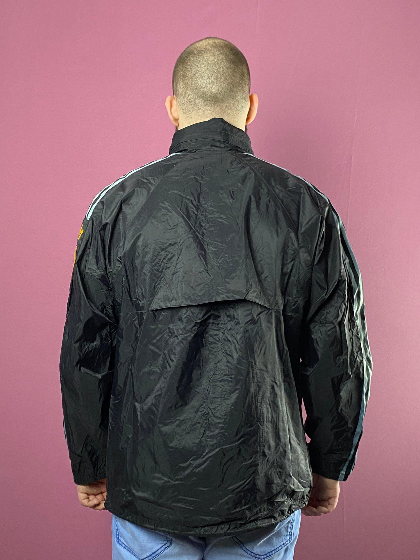 80s Adidas Vintage Men's Rain Jacket - M Black Nylon - Etsy
