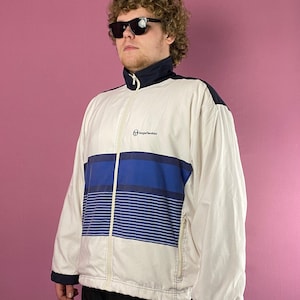 80’s Sergio Tacchini トラックジャケット ホワイト ブルー 80's Sergio Tacchini トラックジャケット ホワイト ブルー 80's